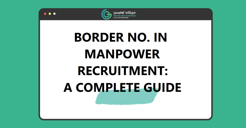 Worker at airport immigration receiving border number for overseas employment processing