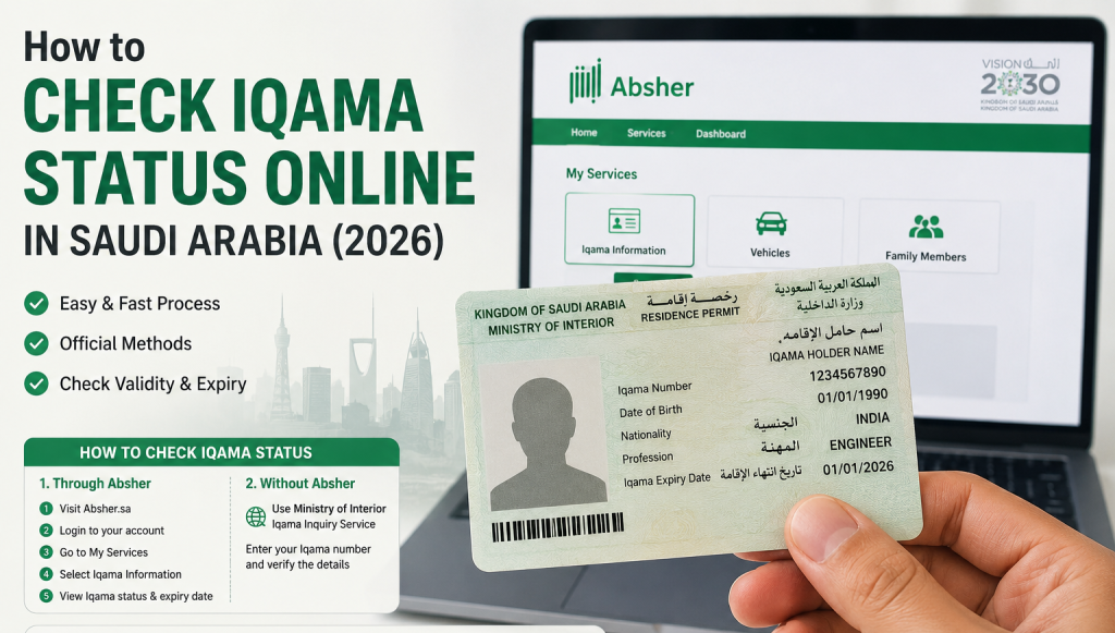 How to Check Iqama Status Online in Saudi Arabia Using Absher 2026