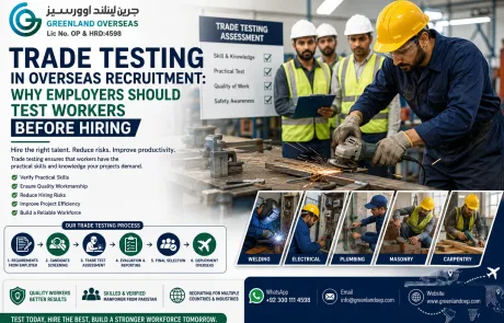 Trade testing in overseas recruitment for skilled workers from Pakistan