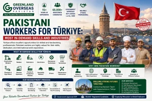 Pakistani workers for Türkiye in construction, welding, manufacturing, electrical, HVAC, hospitality and technical industries with Greenland Overseas Pakistan.